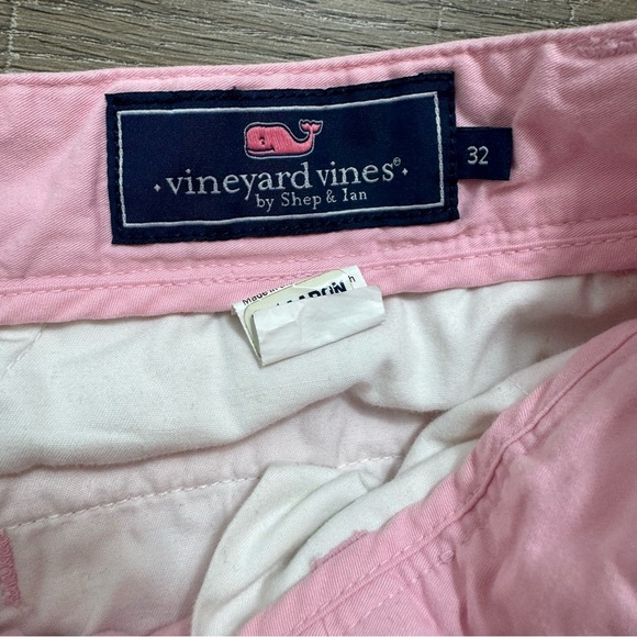 Vineyard Vines Pink Club Shorts Flat Front Cotton Size 32 - Picture 2 of 5